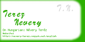 terez nevery business card