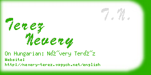 terez nevery business card